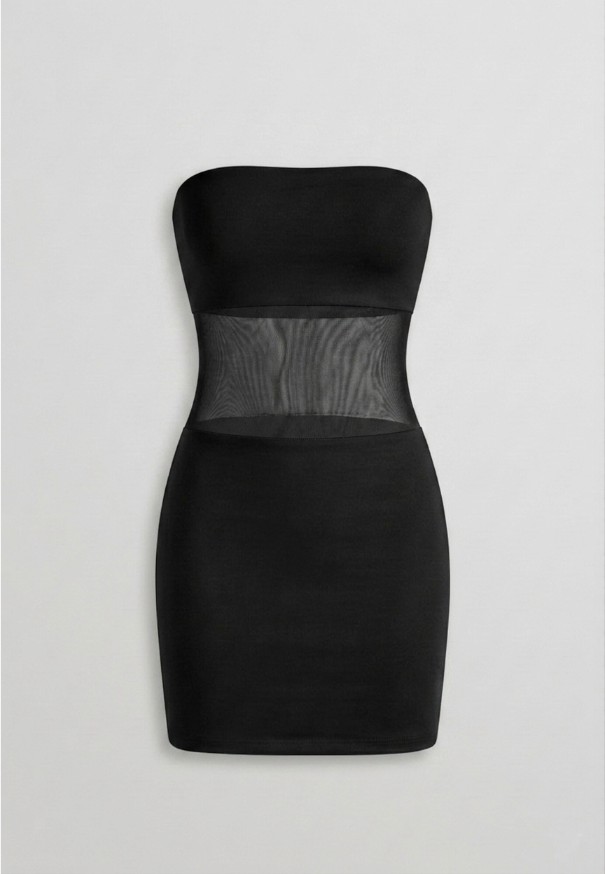 TULLE MINI DRESS NERO